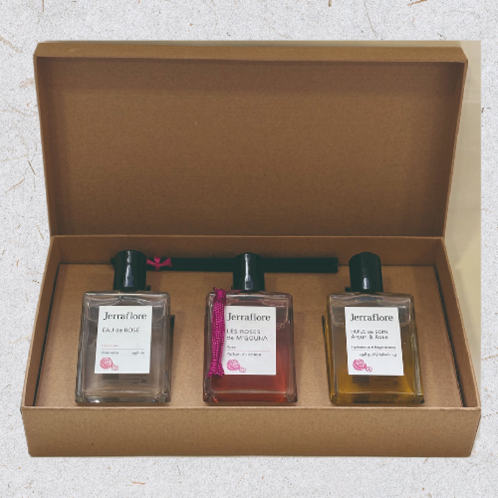 Trio Douceur Rose Boîte en Kraft