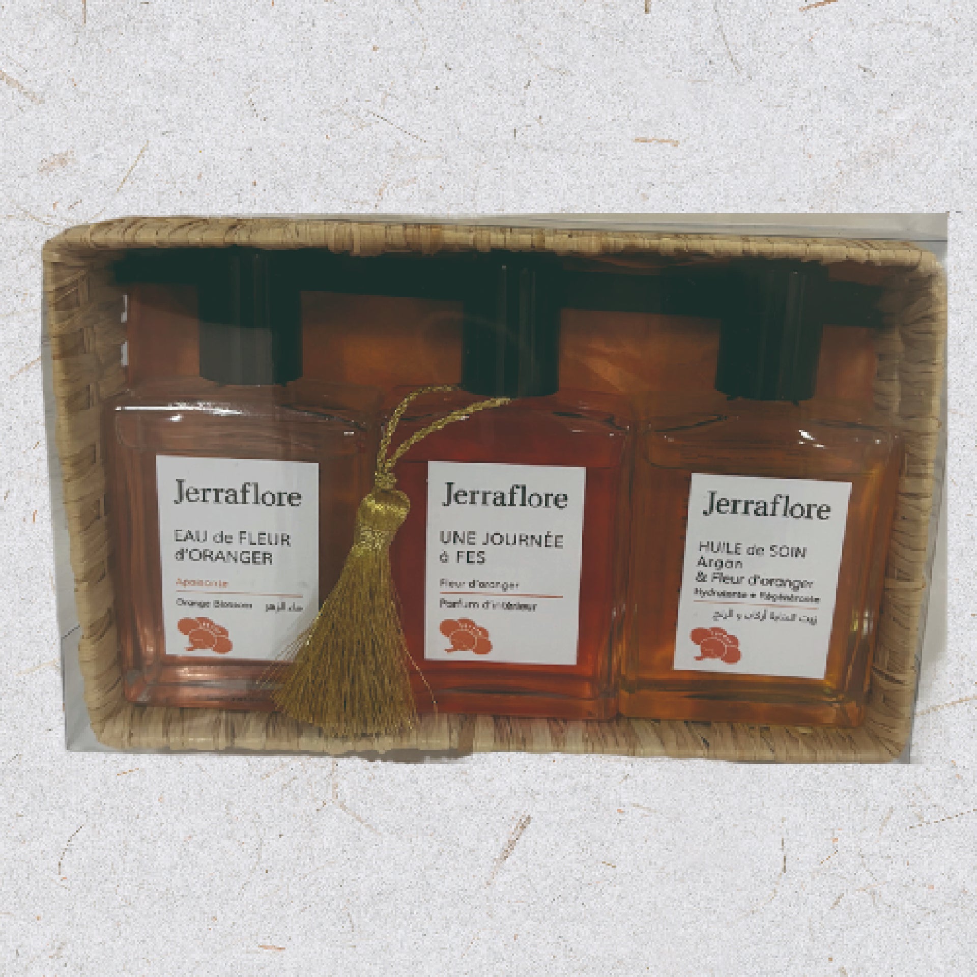 Trio Douceur Fleur D'oranger Pannier en Raphia