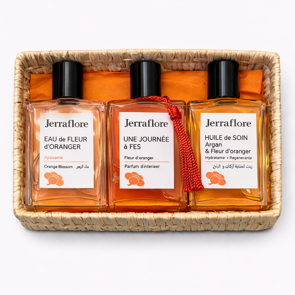 Trio Douceur Fleur D'oranger Pannier en Raphia